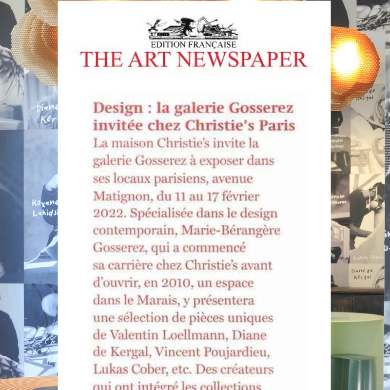 The Art Newspaper - Design: la galerie Gosserez invitée chez Christie's Paris